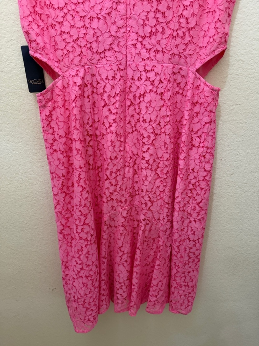 RACHEL Rachel Roy Bright Pink Lace Midi Sheath Dress - Picture 6 of 7